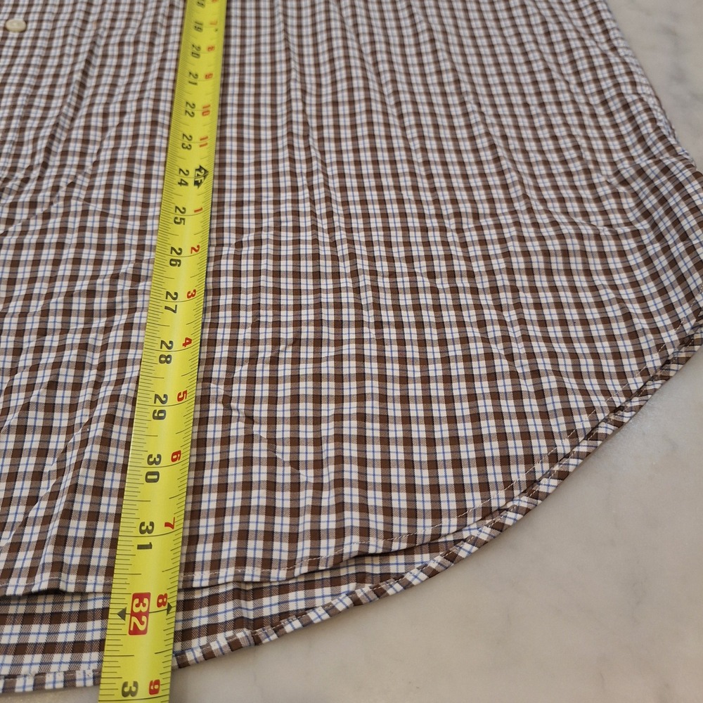 Ralph Lauren Button‎ Down Mens 2XB Brown Gingham Performance Long Sleeve Shirt - Picture 6 of 7